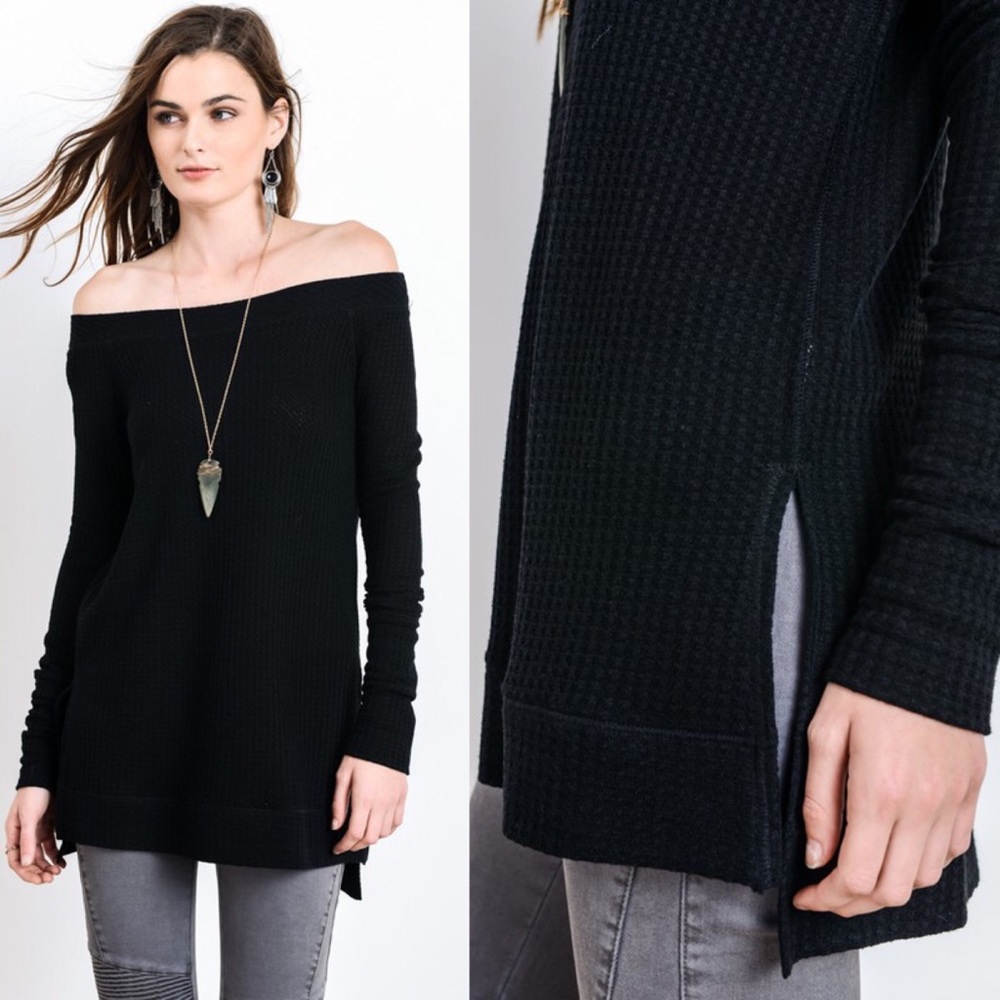 LAST - LAYLA Off Shoulder Top - BLACK - Picture 2 of 2